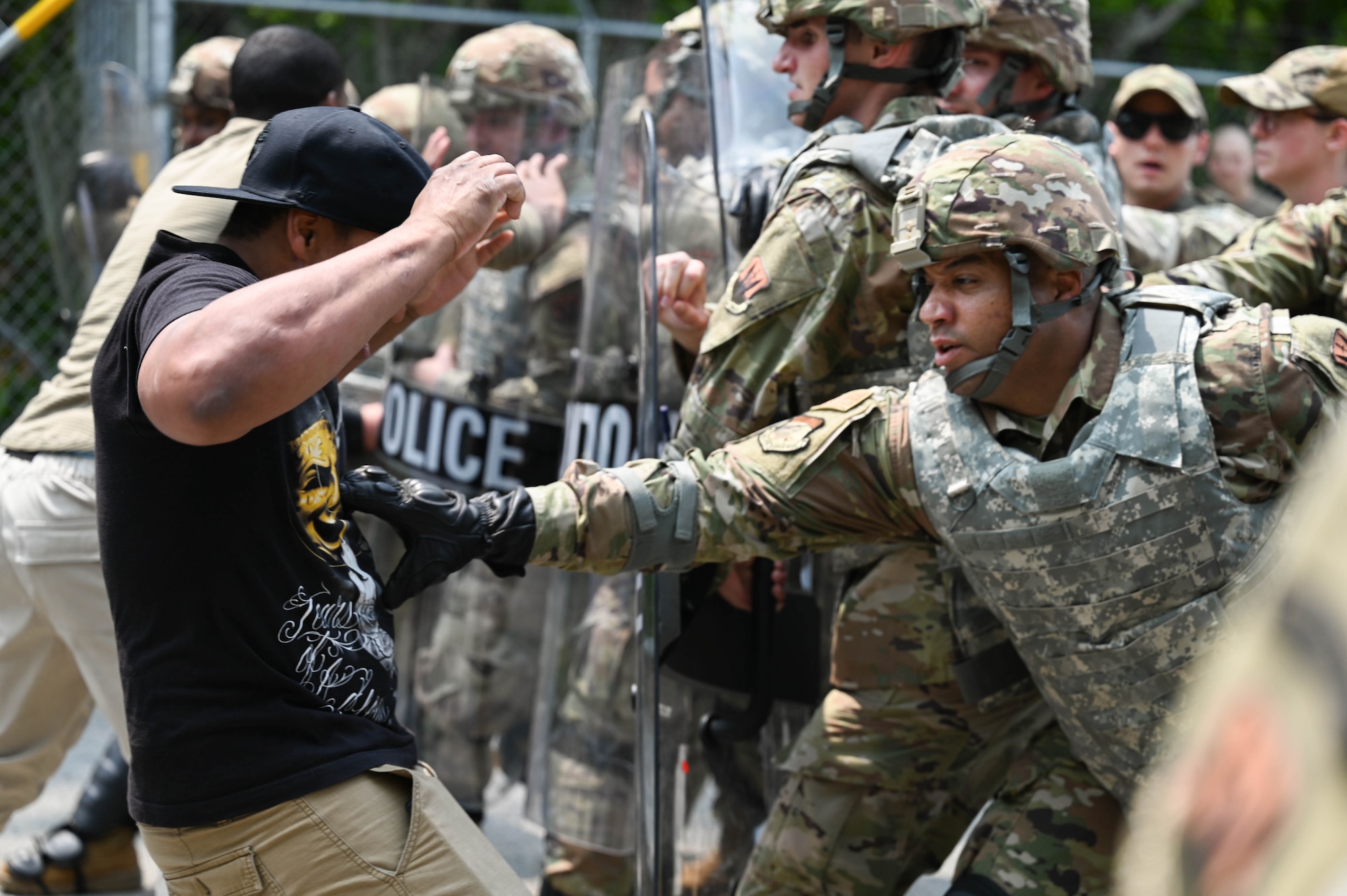 Airman removes exercise player.