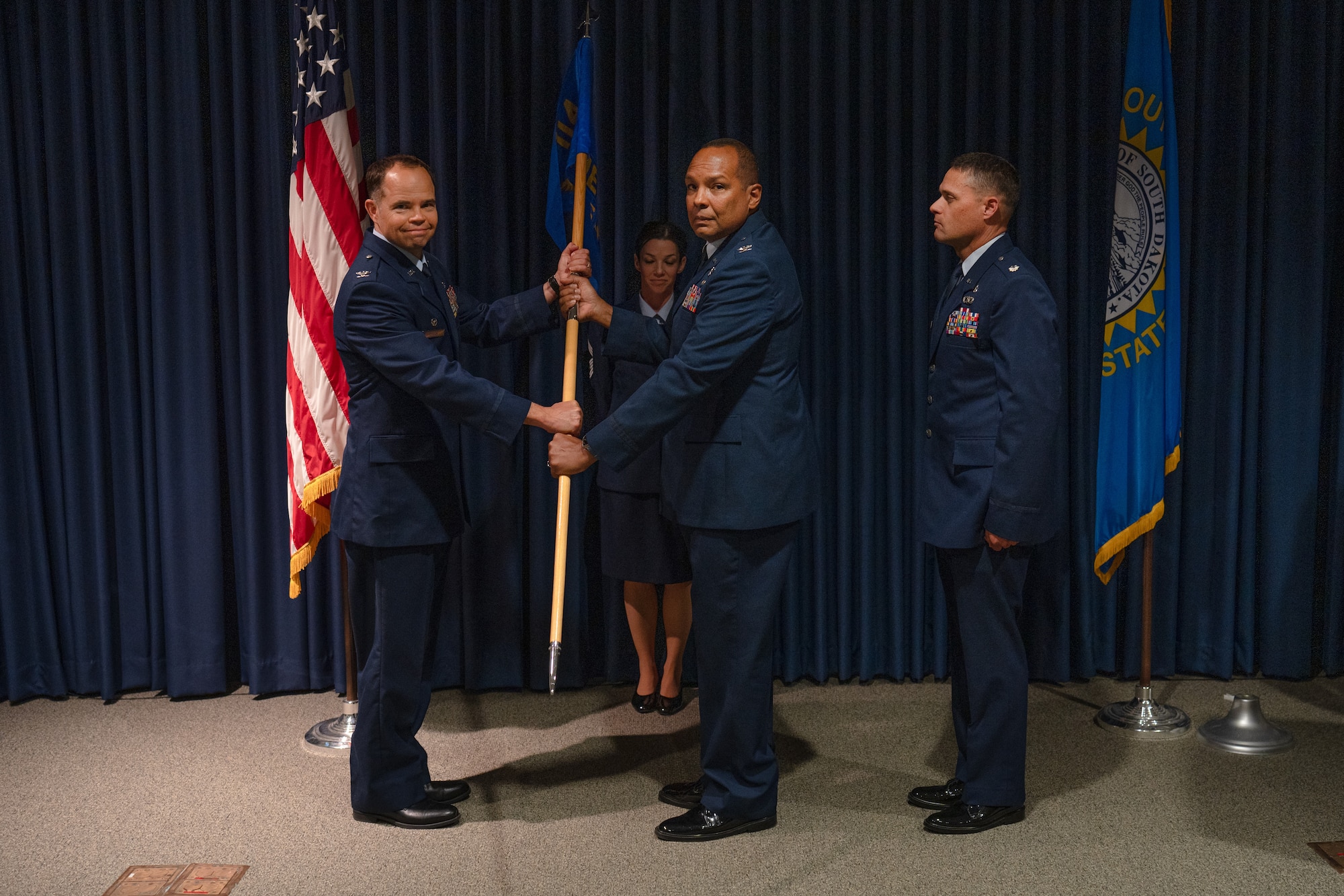 Col. Manuel Colon-DeJesus, outgoing commander, 114th Medical Group, relinquished command of the 114th Medical Group to Lt. Col. Matthew Erpenbach, incoming commander, 114th Medical Group.