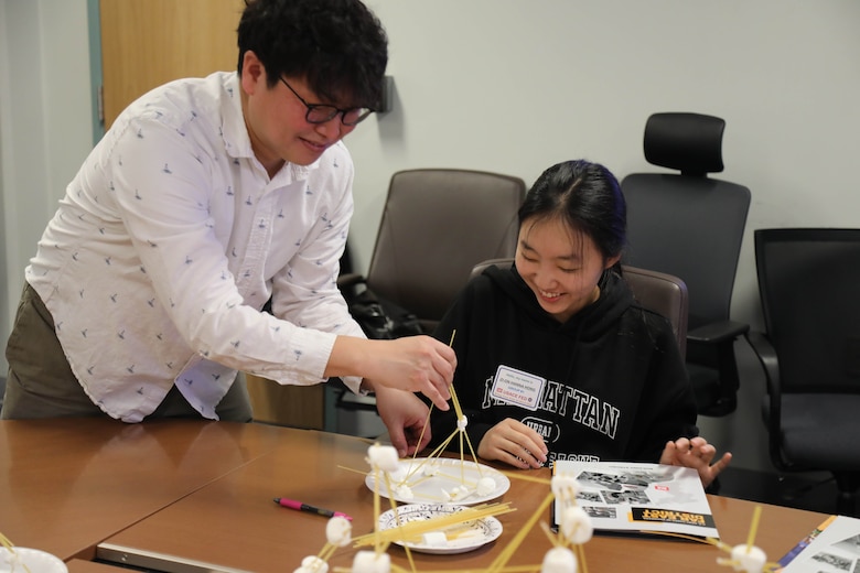 Donghyuck Chai, Supervisory Civil (Structural) Engineer with the U.S. Army Corps of Engineers – Far East District and 2024 USACE Structural Engineer of the Year, led a hands-on activity during “Bring Your Kid to Work Day” on Feb. 14, 2025, at Camp Humphreys, South Korea. In additional to his professional responsibilities, Chai volunteers with Habitat for Humanity and participates in Science, Technology, Engineering, Arts and Mathematics (STEAM) outreach programs, bridging design with real-world impact and inspiring the next generation of engineers. (U.S. Army photo by Monique Freemon)