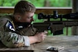 U.S. Army Spc. Syrus Butts, a cannon crewmember with Bravo Battery, 2nd Battalion, 138th Field Artillery, participates in the shoot, move, communicate and survive events of the Best Warrior Competition (BWC), Region III phase, held at the Clinton House Range, Clinton, South Carolina, April 24, 2025.