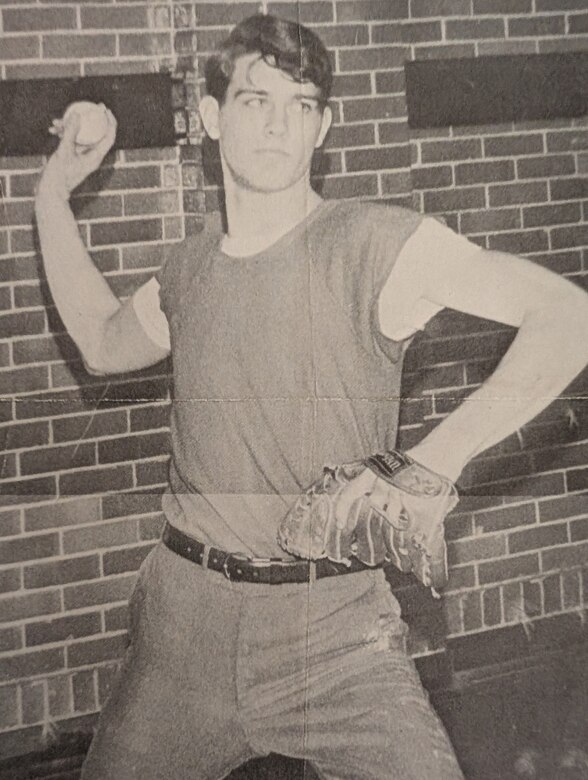 Lt. Col. William "Bill" Barkley practices his wind-up pitch, preparing for his high school's upcoming season in 1971. Barkley was well known for his passion for baseball, playing and coaching throughout his 18-year career. Barkley, a pilot for Quantico's Helicopter Squadron One, was killed during an aircraft mishap over the Potomac River during a test flight in 1993. After 63 years, Marine Corps Base Quantico's Middle School High School closes its doors, and a new building opens in August during the new school year; with the new school, new sports fields will also be created, featuring Barkley Diamond in dedication to the Marine. (Courtesy photo by Sylvia Barkley Trimble)
