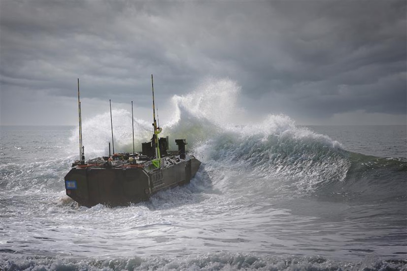 A Marine unit heads out to sea.