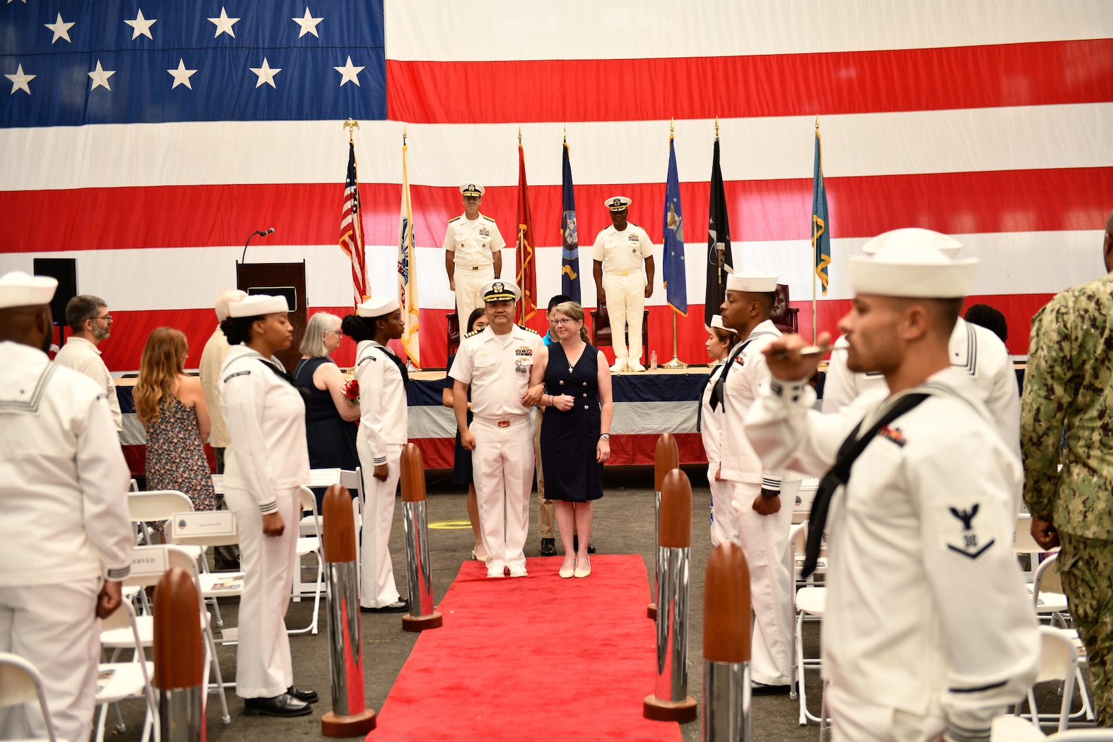 A U.S. Navy retirement ceremony