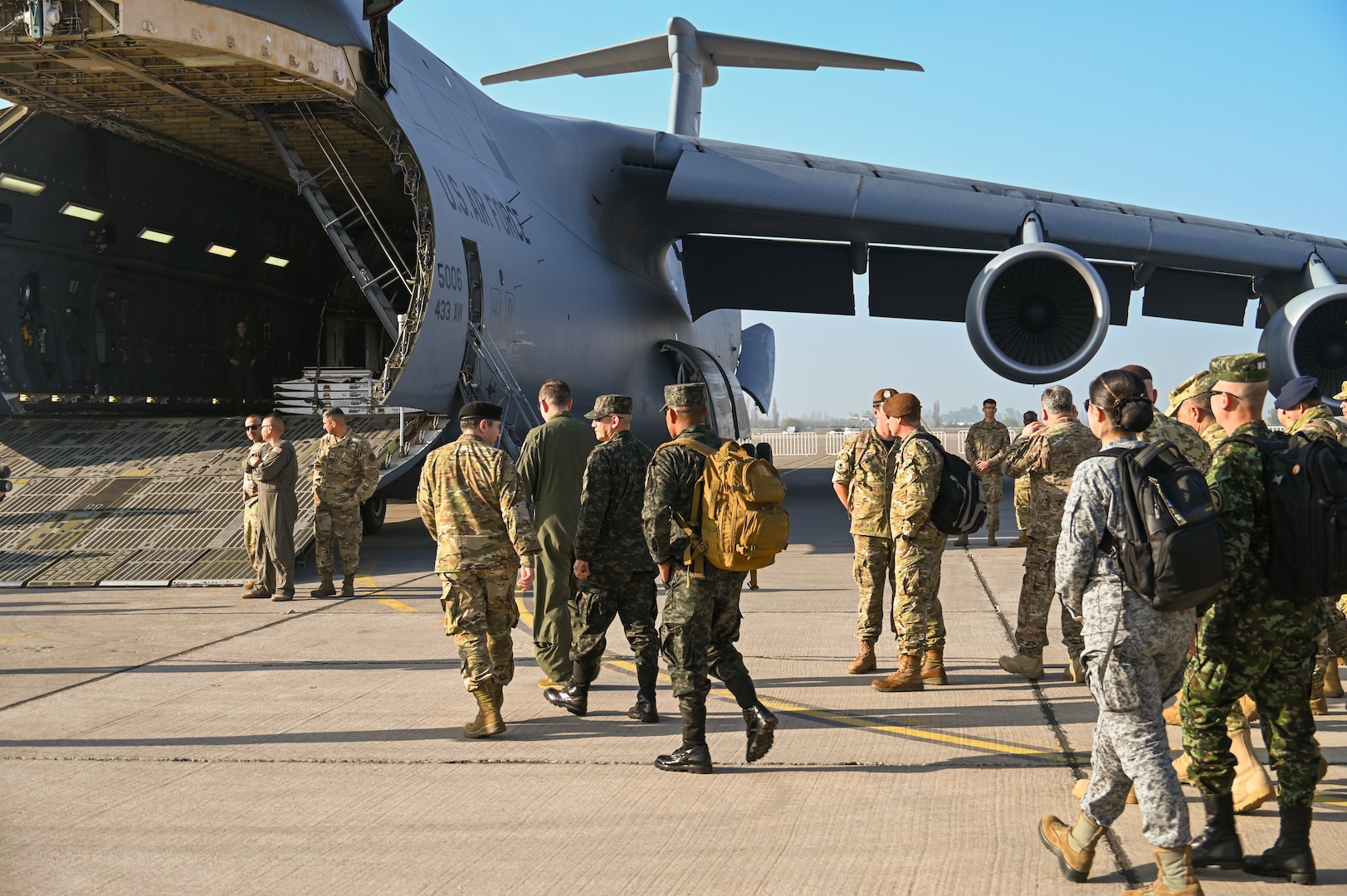 Partner Nation Leaders Visit 433rd AW C-5M During Southern Star ’25