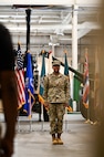 U.S. Army Lt. Col. Sheron Collins, incoming Army Field Support Battalion-Charleston commander, stands at attention during the AFSBn-CHS change of command ceremony at Joint Base Charleston.