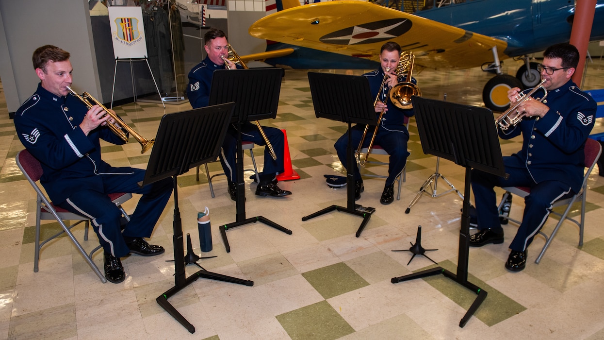 Band members play prior to ceremony