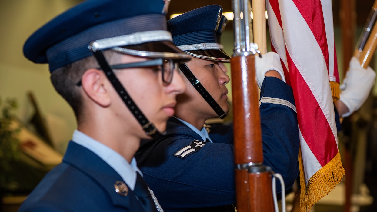 Honor guard present the colors