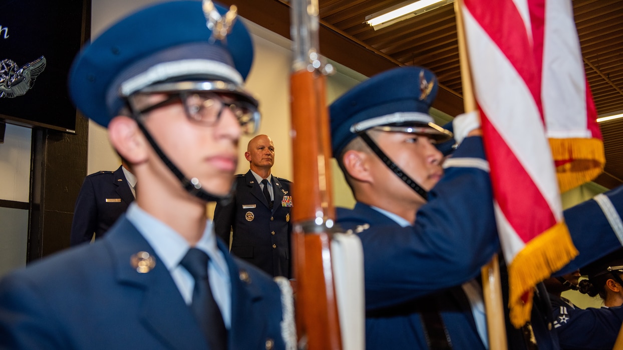 Honor guard present the colors