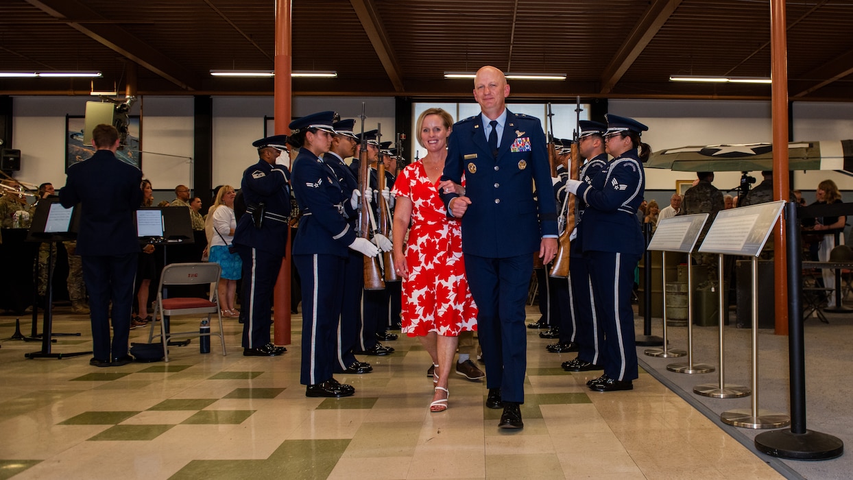 Newly promoted general departs with family