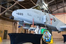 Airplane sits on display.