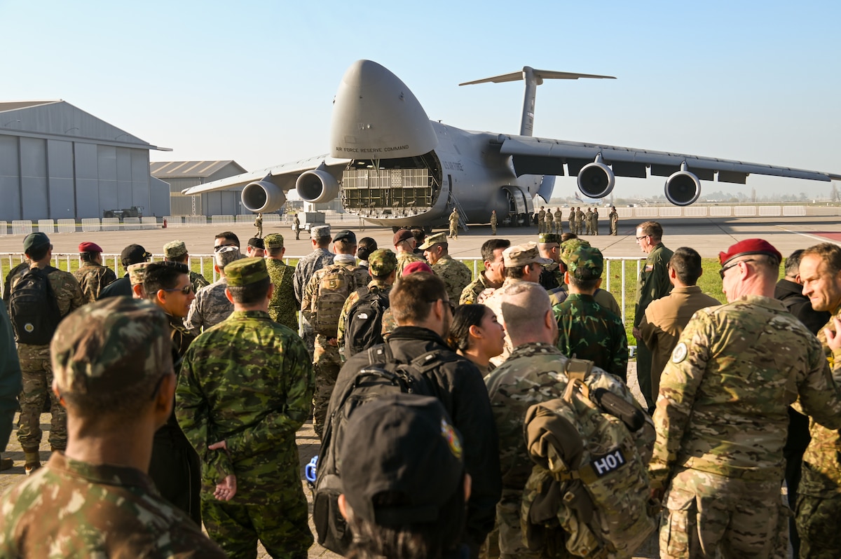 Partner Nation Leaders Visit 433rd AW C-5M During Southern Star ’25