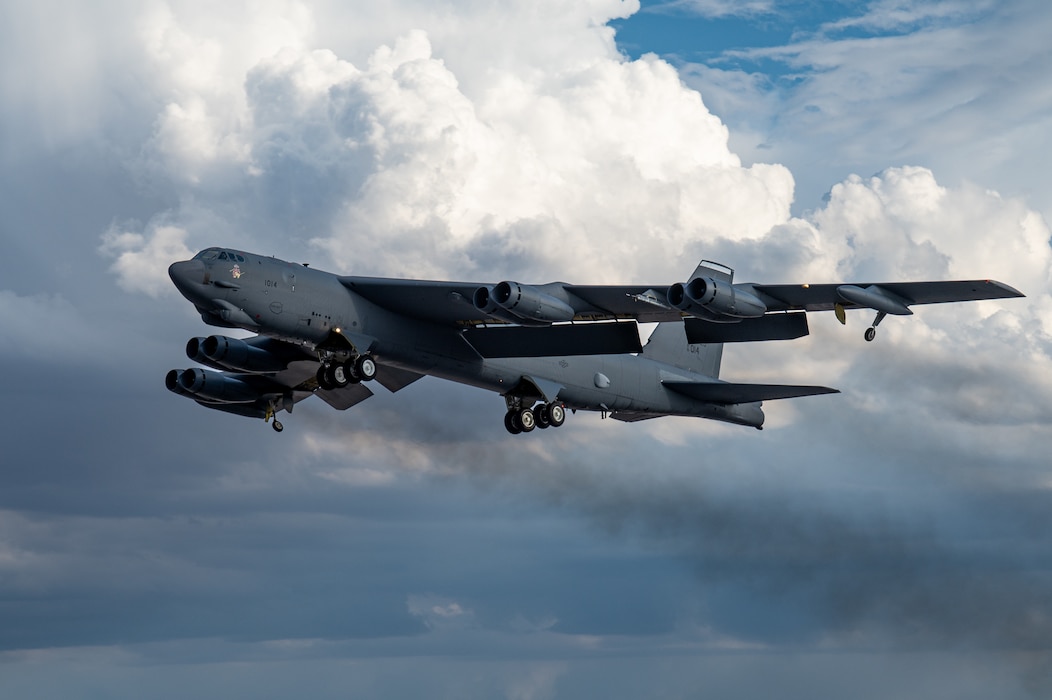 B-52 taking off