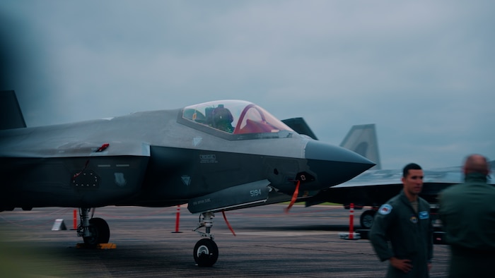 Photo of an airplane on the flightline