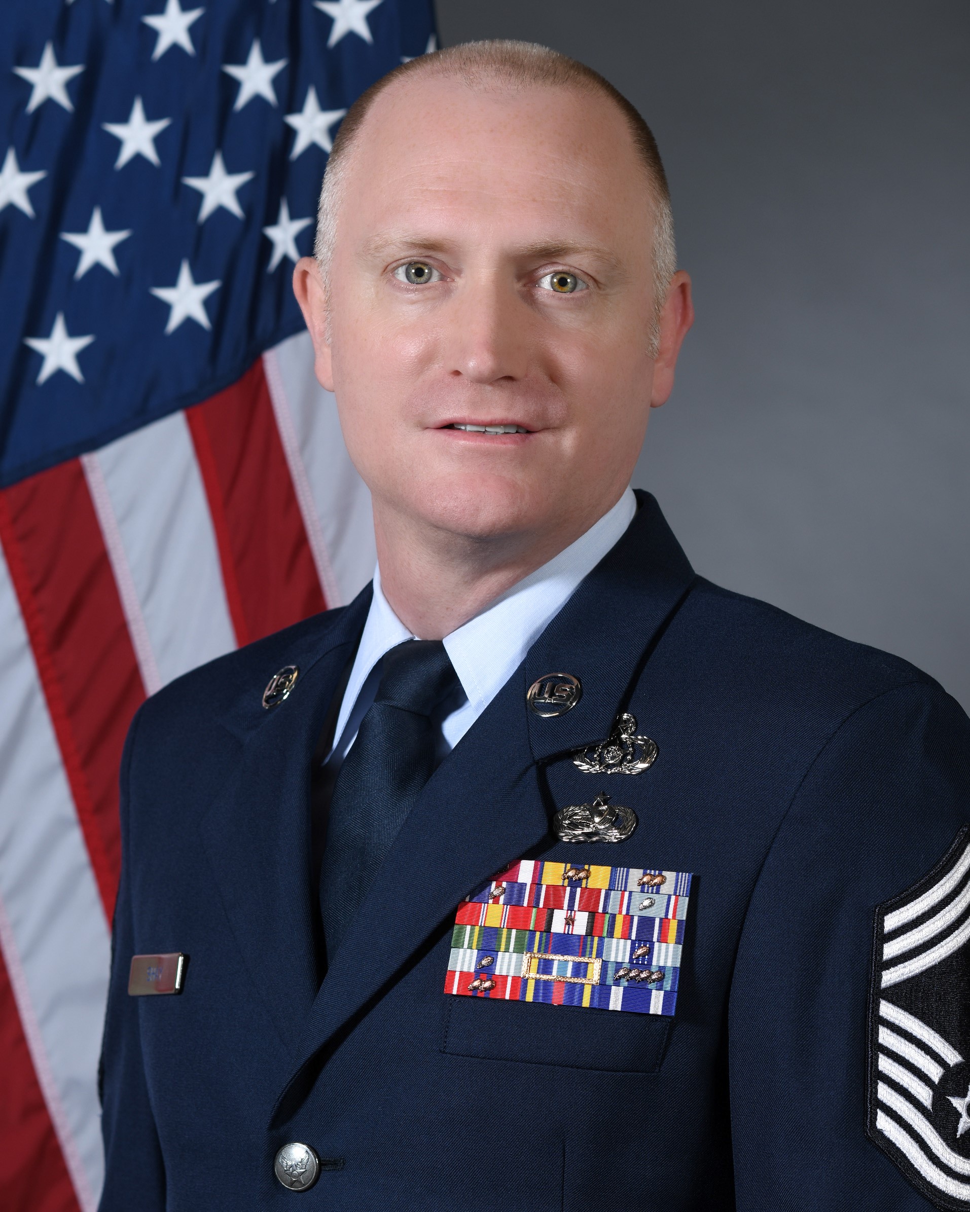 Official photo of CMSgt Lucas D. Shay
