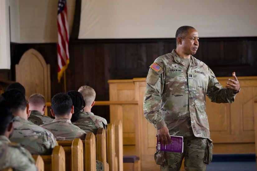 Army Reserve chaplain leads discussion on love and readiness during Building Strong and Ready Teams event at Fort Barfoot