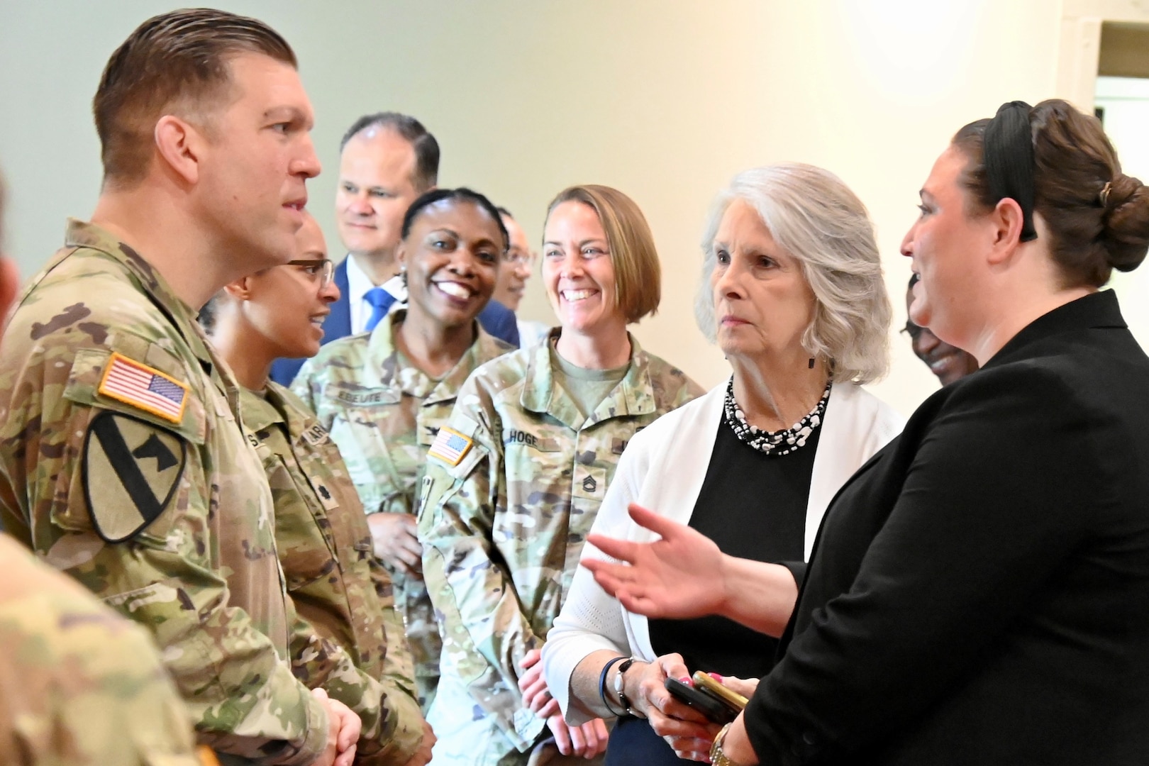 Col. Miller speaking with representatives from Speaker of the House, Mike Johnson's office.