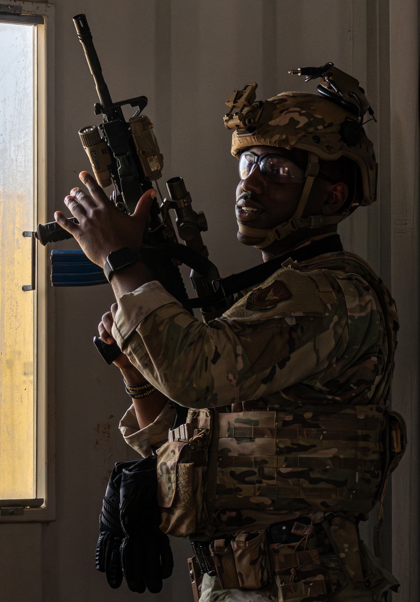 a person prepares for training