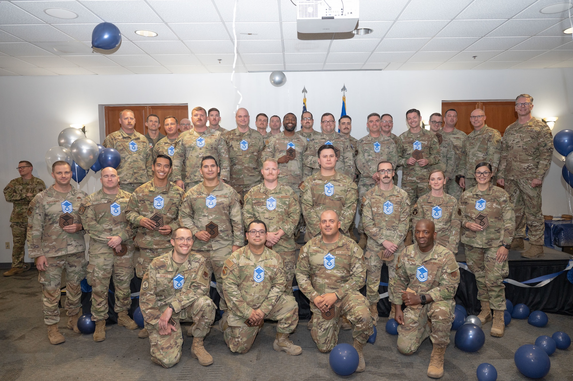 U.S. Air Force technical sergeants from the 355th Maintenance Group are selected for promotion at Davis-Monthan Air Force Base, Arizona, June 11, 2025. Of the 25,805 technical sergeants eligible for promotion, 6,043 were selected. (U.S. Air Force photo by Airman Jaden Kidd)