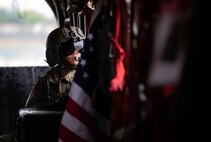 A U.S. Army Soldier assigned to 3-2D General Support Aviation Battalion (GSAB), provides support for the Eighth Army public affairs office during the Run Across the Peninsula, on Camp Humphreys, Republic of Korea,  June 09, 2025.