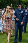 U.S. Air Force Lt. Col. Jeffrey P. Pelkey, 794th Communications Squadron incoming commander, walks with his wife following the 794th CS change of command ceremony at Joint Base Anacostia-Bolling, Washington, D.C., June 10, 2025. Pelkey previously served as the branch chief of 17D Talent Management, Headquarters Air Force at the Pentagon. (U.S. Air Force photo by Hayden Hallman)