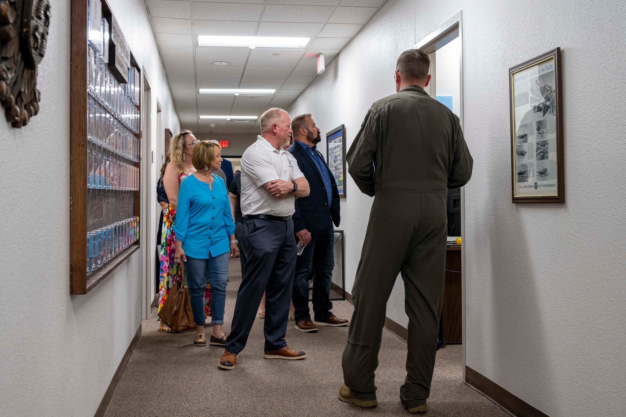 Holloman Wingmen tour the 49th Operation Group's new facility at Holloman Air Force Base, New Mexico, May 30, 2025.