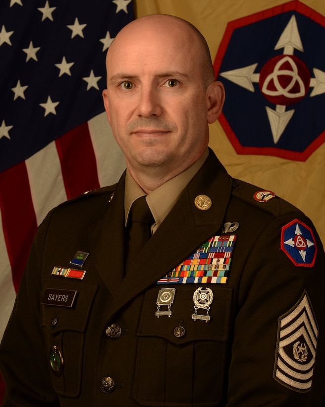 364th ESC command sergeant major, CSM David R. Sayers' command photo.