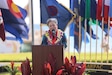 Maj. Gen. (Ret) Suzanne Puanani Vares-Lum delivered a speech during the Mana O Ke Koa "Spirit of the Warrior" a civilian community service award ceremony on Fort DeRussy, Hawaii,, Jun. 12, 2025.