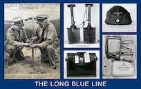 U.S. Navy, Coast Guard personnel posing with some of the captured gear left behind by the Nazi saboteurs. (Franklin Roosevelt Library, Hyde Park, NY)