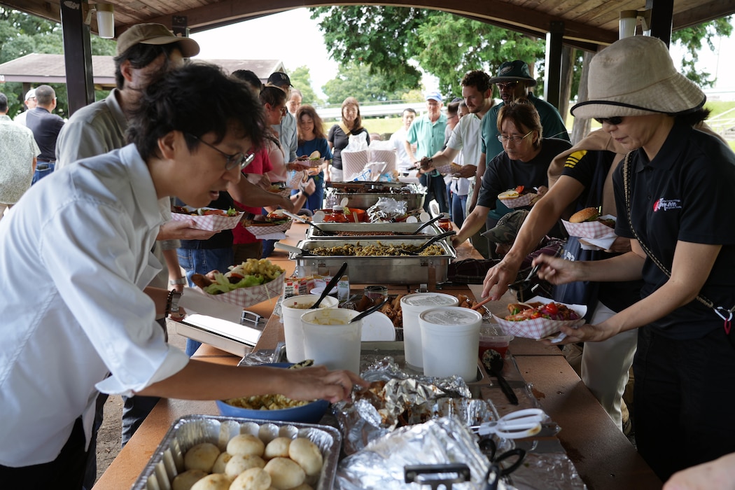 Members of the Japan Engineer District take part in the annual organization day.