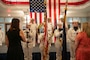 The color guard parades the colors during Tactical Training Group Atlantic's change of command ceremony, June 13, 2025.