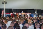 NEWPORT, R.I. -- Secretary of the Navy John C. Phelan delivers the commencement address during a U.S. Naval War College (NWC) commencement ceremony June 13, 2025, on board Naval Station Newport. The ceremony celebrated 273 students graduating from in-resident senior and intermediate graduate level courses, including 96 international students, and 720 completing coursework through NWC’s College of Distance Education (CDE). Established in 1884, NWC is the oldest institution of its kind in the world. More than 50,000 students have graduated since its first class of nine students in 1885 and about 300 of today’s active-duty admirals, generals and senior executive service leaders are alumni. Since creating a program for international officers in 1956, the college has more than 4,500 international alumni from 137 countries worldwide. Approximately 10 percent of these alumni have become chief of their country’s respective navy. Today, NWC continues to deliver excellence in education, research, and outreach, informing today’s decision-makers and educating tomorrow’s leaders. (U.S. Navy photo by Kristopher Burris/Released)