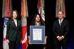 Jennifer C. Walsh, Performance Improvement Officer, Director, Administration and Management, presents a Spirit of Service Recognition award to Dianna M. Wilson during the Department of Defense Spirit of Service ceremony, a celebration of public service at the Pentagon, Arlington, Va., May 7, 2025.  (U.S. Army photo by Mr. Leroy Council)
