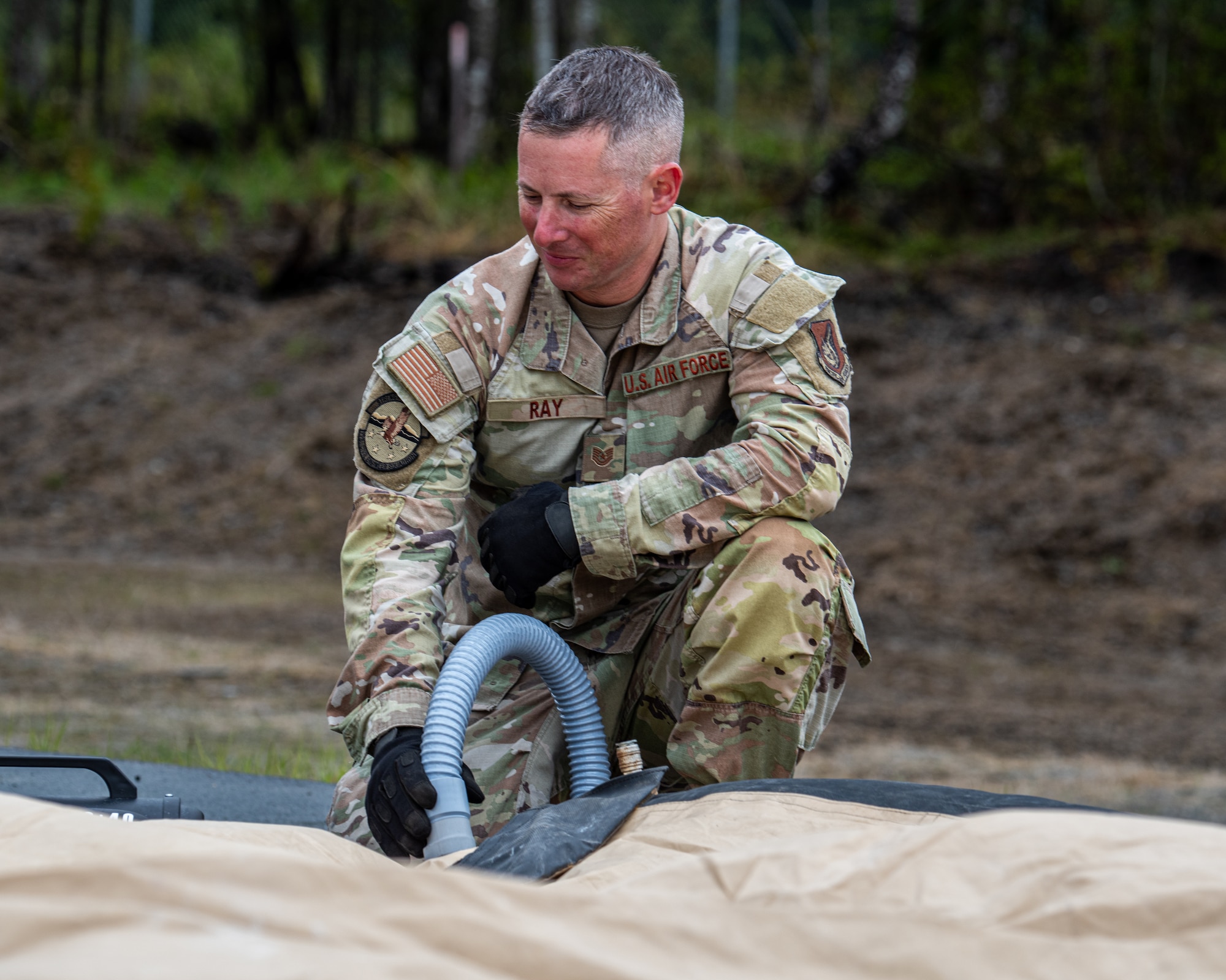 Airmen assigned to the 673d Air Base Wing and 3rd Wing came together to form the 3rd AEW during the exercise, testing and training their ability to receive and launch F-22 Raptor aircraft in austere locations and execute Agile Combat Employment techniques in preparation for Exercise Resolute Force Pacific.