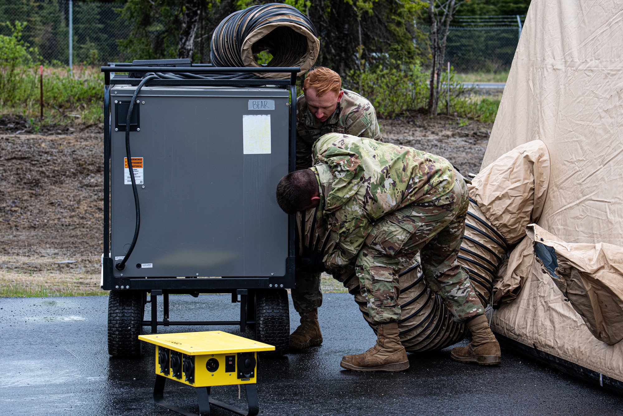 Airmen assigned to the 673d Air Base Wing and 3rd Wing came together to form the 3rd AEW during the exercise, testing and training their ability to receive and launch F-22 Raptor aircraft in austere locations and execute Agile Combat Employment techniques in preparation for Exercise Resolute Force Pacific.