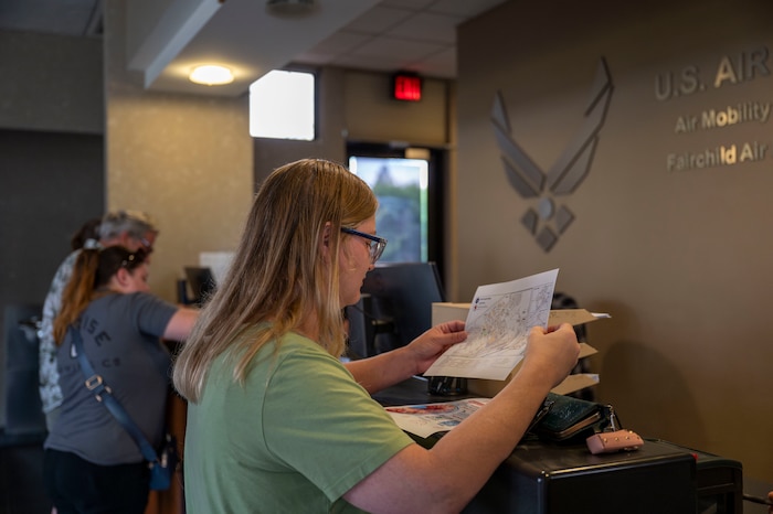 A visitor views a base map.