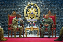Air Force Gen. Randall Reed, commander of U.S. Transportation Command, meets with Lt. Gen. Jimmy Larida, deputy chief of staff of the Armed Forces of the Philippines, Manila, Philippines, June 5, 2025.