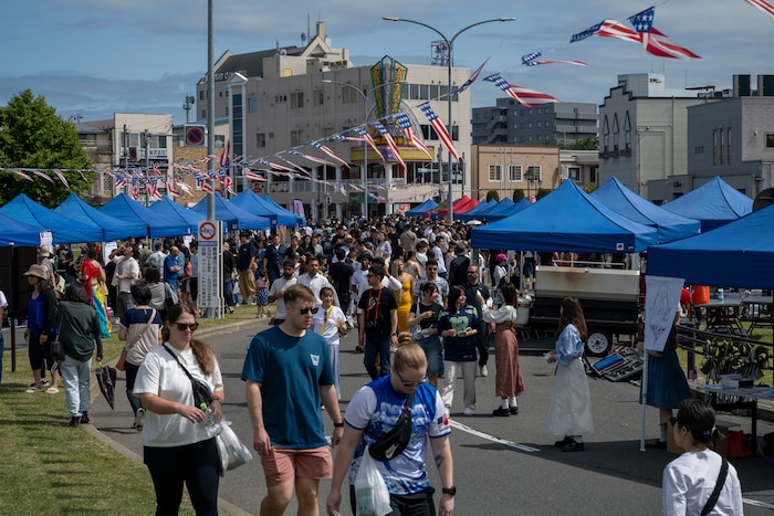 American and Japanese families gather near Misawa Air Base during American Day 2025 at Misawa, Japan, Jun 15, 2025
