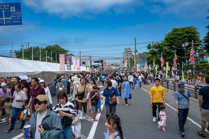 American and Japanese families gather near Misawa Air Base during American Day 2025 at Misawa, Japan, Jun 15, 2025