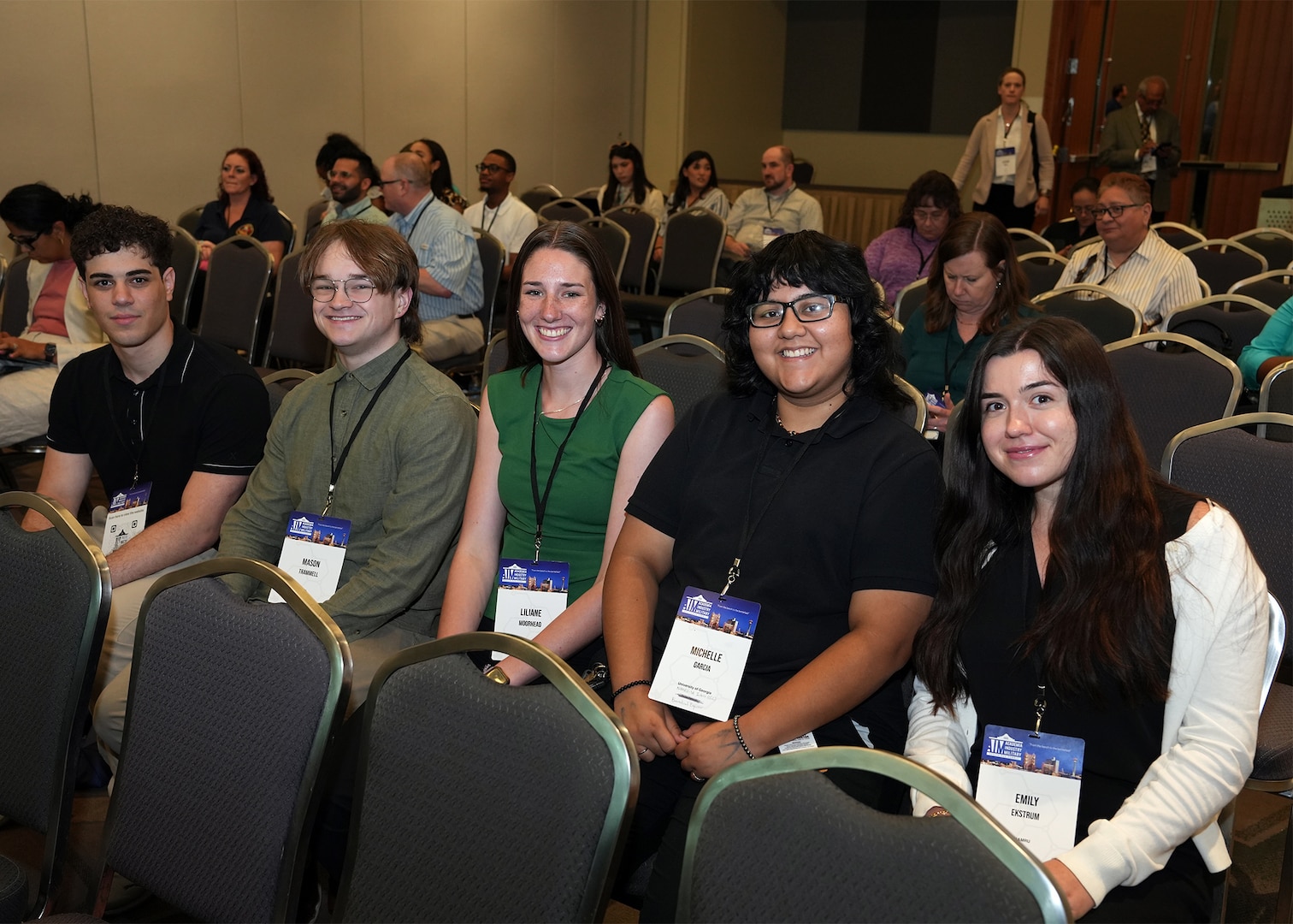 SAN ANTONIO – (June 16, 2025) – Student interns at Naval Medical Research Unit (NAMRU) San Antonio, enrolled in the Office of Naval Research’s Naval Research Enterprise Internship Program (NREIP) and Oak Ridge Institute for Science and Education (ORISE), attended the annual AIM Health R&D Summit held at the Henry B. Gonzalez Convention Center. Designed to promote cross-sector collaboration in the development of life-saving battlefield technologies, the one-day summit brings together top innovators from academia, industry, and the military to accelerate the research, development, and commercialization of transformative medical technologies. Collaborating and working alongside a wide range of research and development partners keeps Navy Medicine Research & Development (NMR&D) abreast of best practices and advances in medical knowledge. NREIP gives academically talented college students, graduating seniors, and graduate students pursuing STEM careers the opportunity to learn about Naval research and technology while receiving first-class mentoring by top scientists and engineers. ORISE is a U.S. Department of Energy asset that is dedicated to enabling critical scientific, research, and health initiatives of the department and its laboratory system by providing world class expertise in STEM workforce development, scientific and technical reviews, and the evaluation of radiation exposure and environmental contamination. NAMRU San Antonio, part of NMR&D conducts gap-driven combat casualty care, craniofacial, and directed energy research in support of Navy, Marine Corps and joint U.S. warfighter health readiness and lethality while engaged in routine and expeditionary operations. (U.S. Navy photo by Burrell Parmer, NAMRU San Antonio Public Affairs/Released)