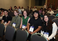 SAN ANTONIO – (June 16, 2025) – Student interns at Naval Medical Research Unit (NAMRU) San Antonio, enrolled in the Office of Naval Research’s Naval Research Enterprise Internship Program (NREIP) and Oak Ridge Institute for Science and Education (ORISE), attended the annual AIM Health R&D Summit held at the Henry B. Gonzalez Convention Center. Designed to promote cross-sector collaboration in the development of life-saving battlefield technologies, the one-day summit brings together top innovators from academia, industry, and the military to accelerate the research, development, and commercialization of transformative medical technologies. Collaborating and working alongside a wide range of research and development partners keeps Navy Medicine Research & Development (NMR&D) abreast of best practices and advances in medical knowledge. NREIP gives academically talented college students, graduating seniors, and graduate students pursuing STEM careers the opportunity to learn about Naval research and technology while receiving first-class mentoring by top scientists and engineers. ORISE is a U.S. Department of Energy asset that is dedicated to enabling critical scientific, research, and health initiatives of the department and its laboratory system by providing world class expertise in STEM workforce development, scientific and technical reviews, and the evaluation of radiation exposure and environmental contamination. NAMRU San Antonio, part of NMR&D conducts gap-driven combat casualty care, craniofacial, and directed energy research in support of Navy, Marine Corps and joint U.S. warfighter health readiness and lethality while engaged in routine and expeditionary operations. (U.S. Navy photo by Burrell Parmer, NAMRU San Antonio Public Affairs/Released)