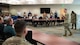 91st Missile Wing Commander Col. Jimmy Schlabach speaks to a group of civilian medical providers.