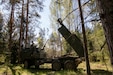 A U.S. Army M142 High Mobility Artillery Rocket System assigned to Able Battery, 3rd Battalion, 321st Field Artillery Regiment supporting Task Force Voit, engages in a fire mission during Exercise Hedgehog near Võru, Estonia, May 13, 2025. Exercise Hedgehog, Estonia's largest military exercise, includes over 16,000 Estonian and allied troops training to plan and execute operations that enhance interoperability and readiness across NATO. Long-range artillery, armored tanks, and aircraft are V-Corps’ cornerstone warfighting capabilities that enable the Corps to remain lethal and agile along NATO’s Eastern Flank. (U.S. Army photo by Spc. Rachel Hall)