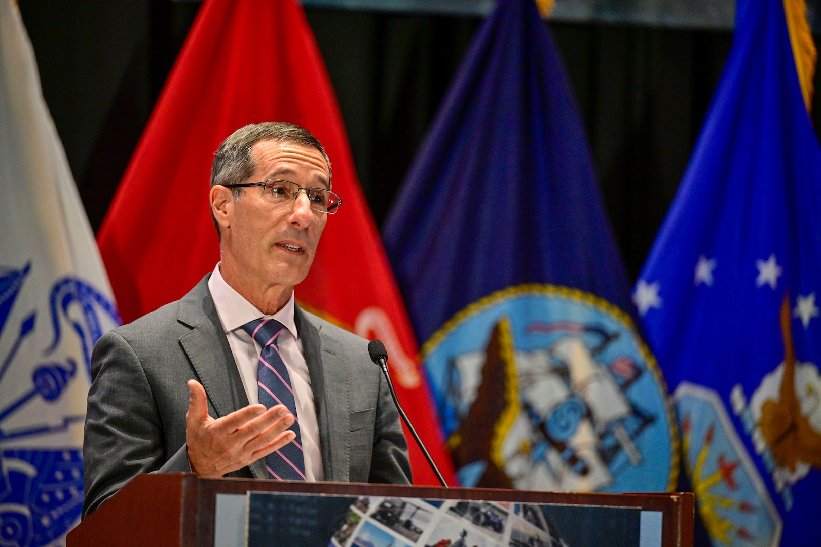 Steven Morani, Acting Assistant Secretary for Defense for Sustainment delivers keynote remarks