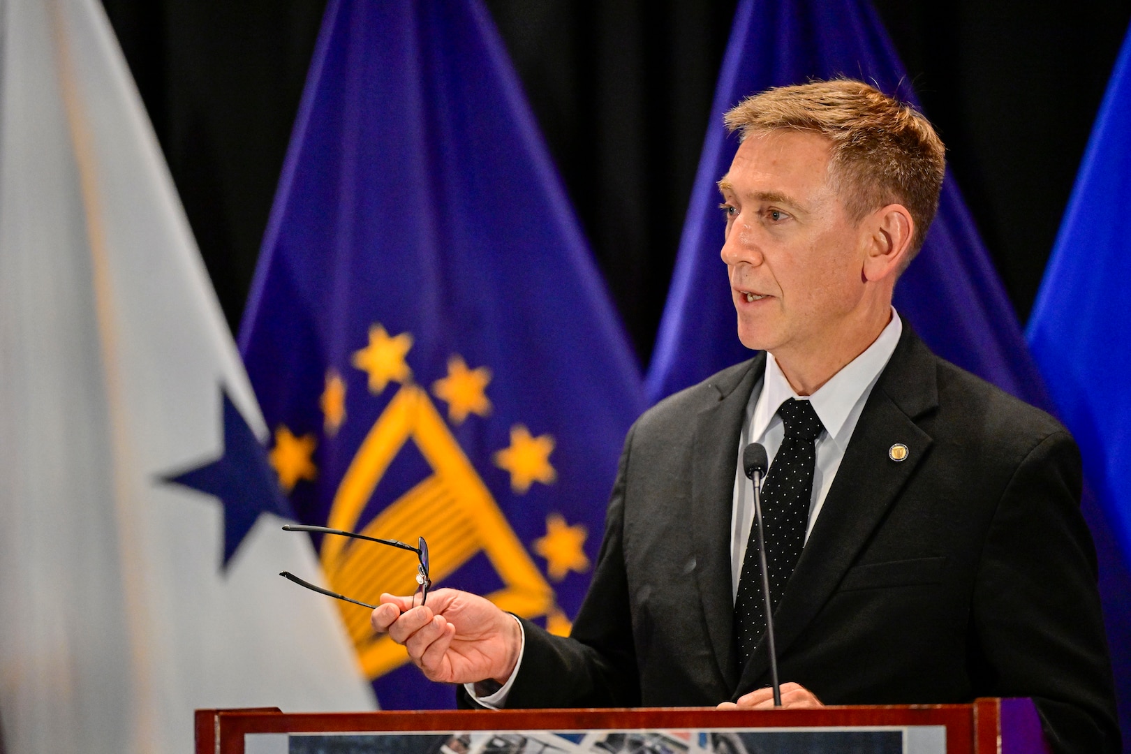 DLA Land and Maritime Acting Commander Ken Watson delivers remarks