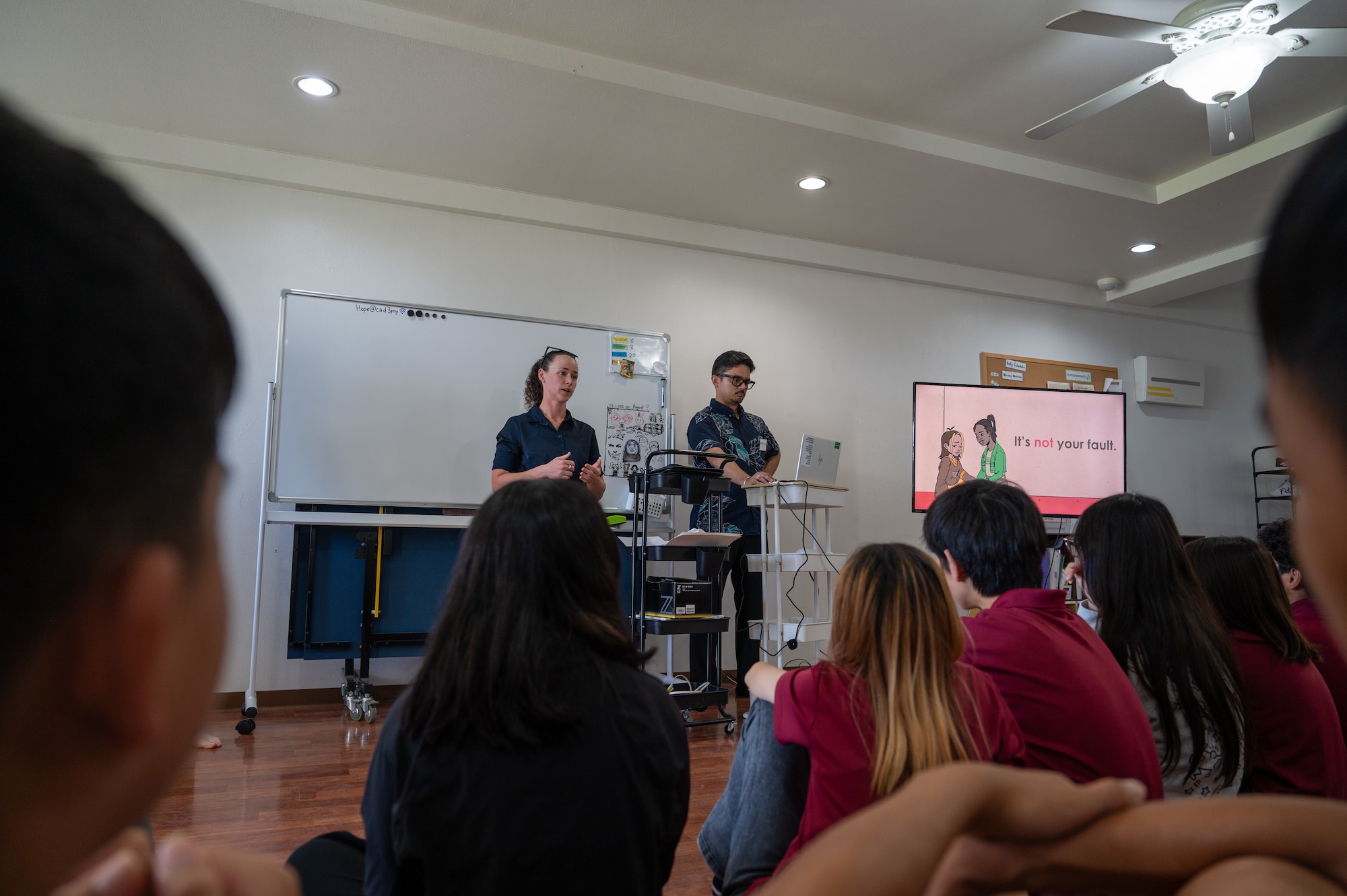 Students listen to lecture.