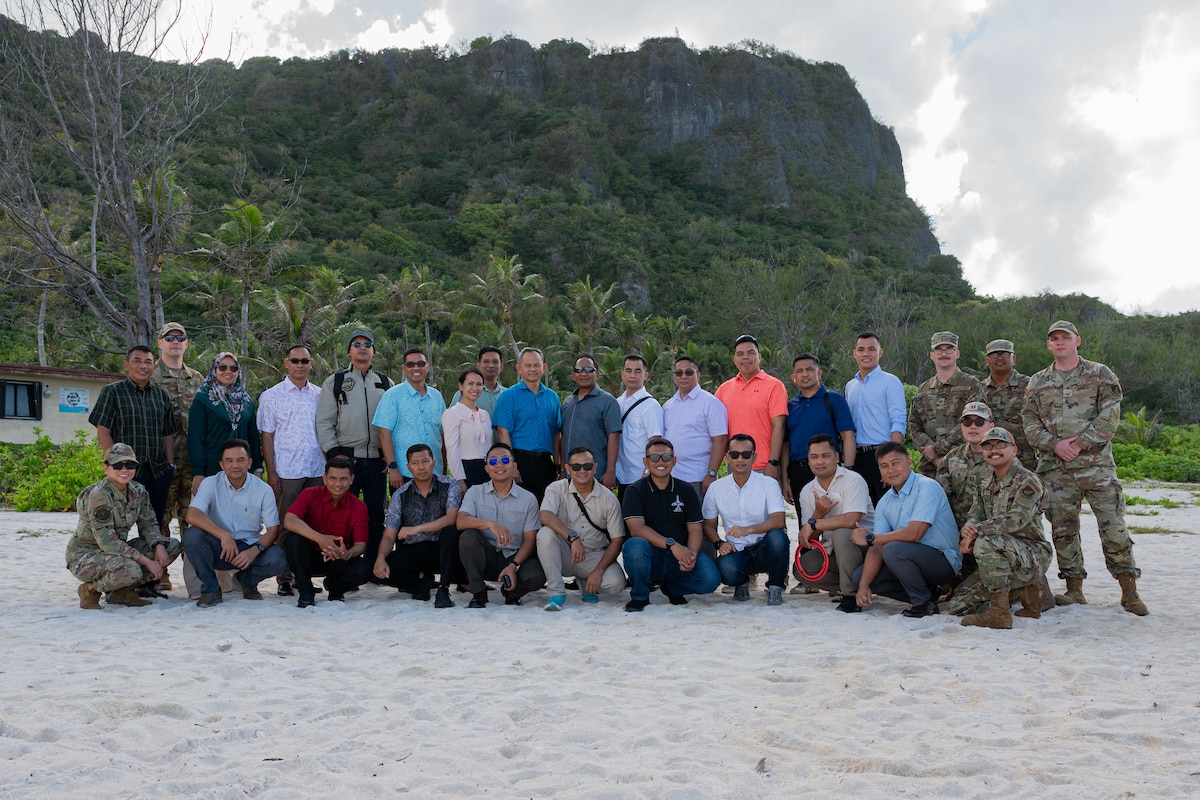 Photo of Philippine Air Force, Royal Malaysian Air Force and Indonesian Air Force members at Tarague Beach