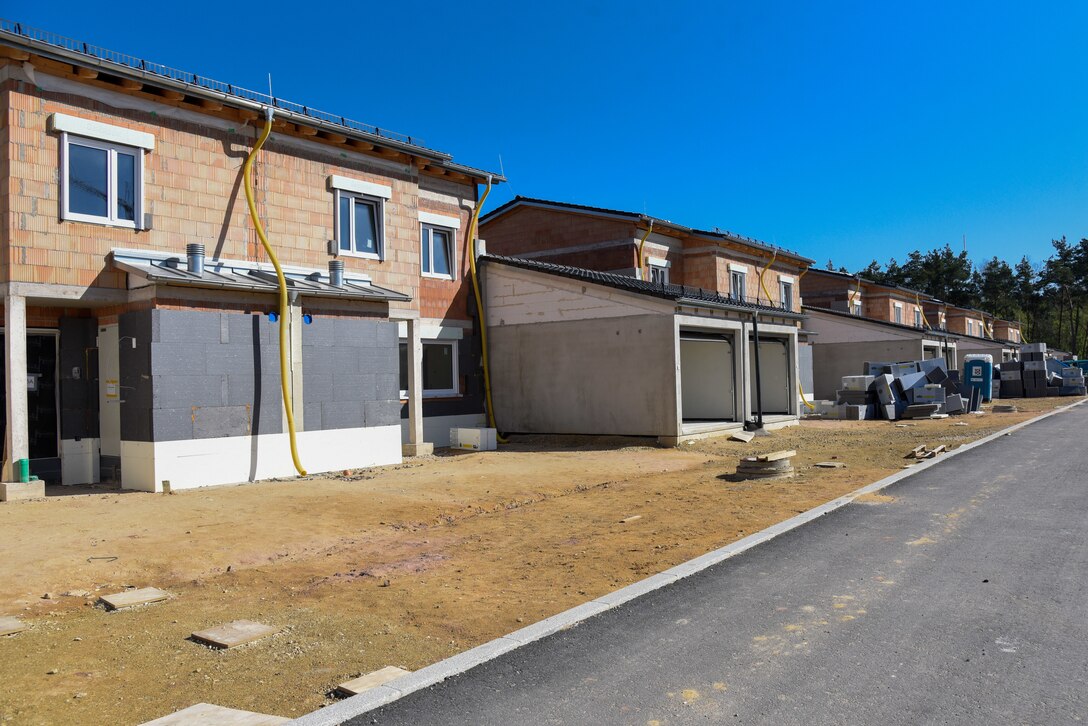 row of houses under construction