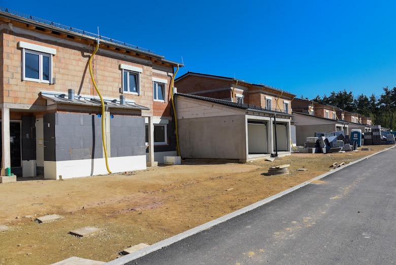 row of houses under construction