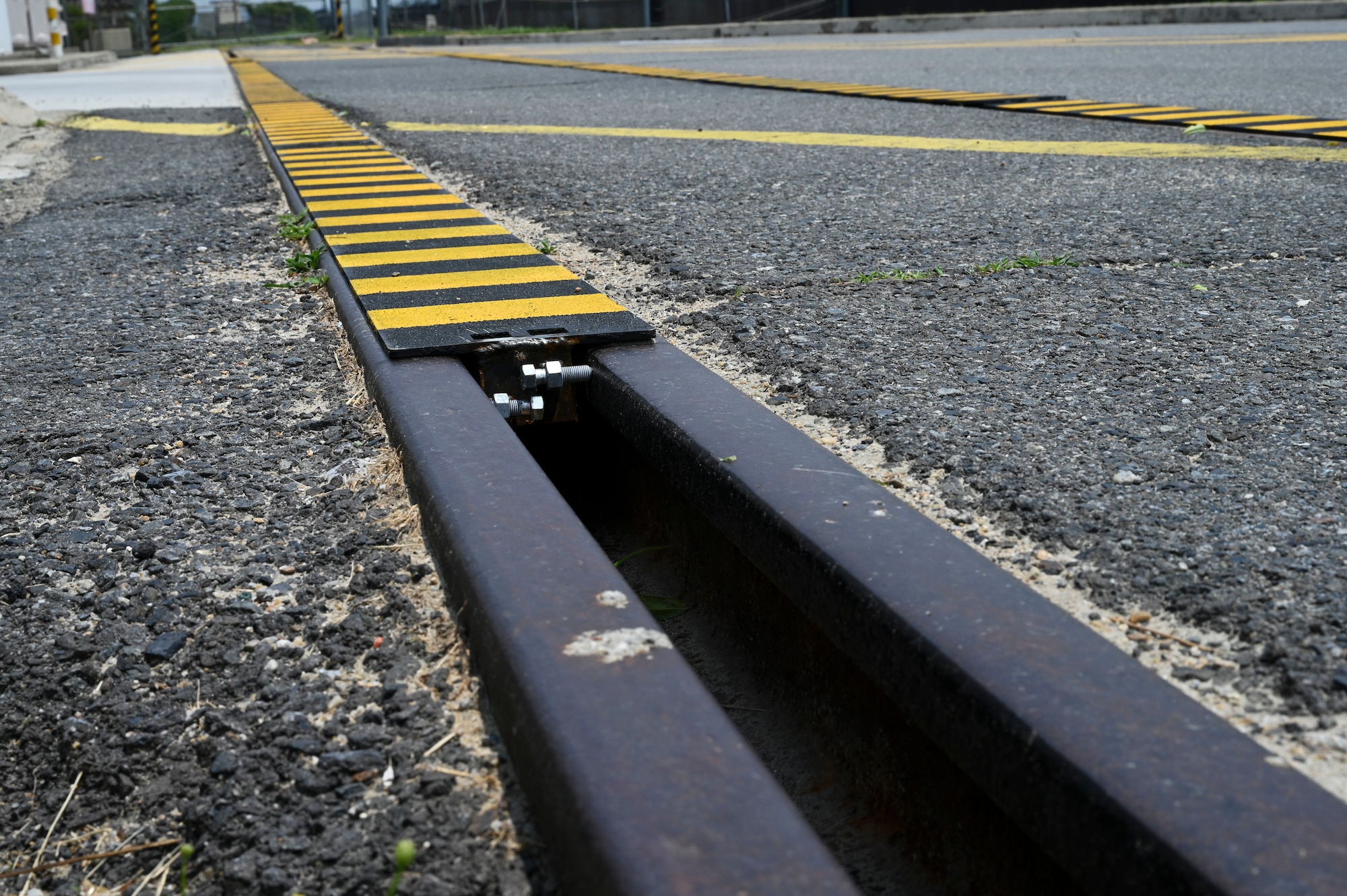This photo shows new custom built railroad track covers at Kunsan Air Base, Republic of Korea, June 17, 2025.