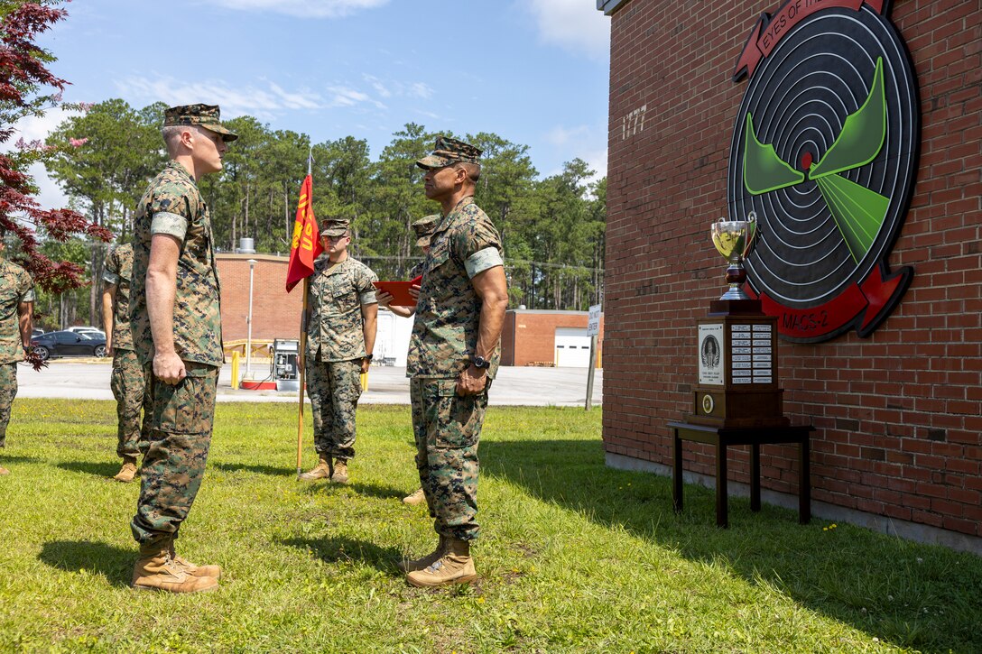 The II MEF Lt. Gen. “Chesty” Puller Award is awarded to units within II MEF that showed outstanding ability and superior performance in supporting the mission of the II MEF within the past year. (U.S. Marine Corps photo by Lance Cpl. Gavin K. Kulczewski)